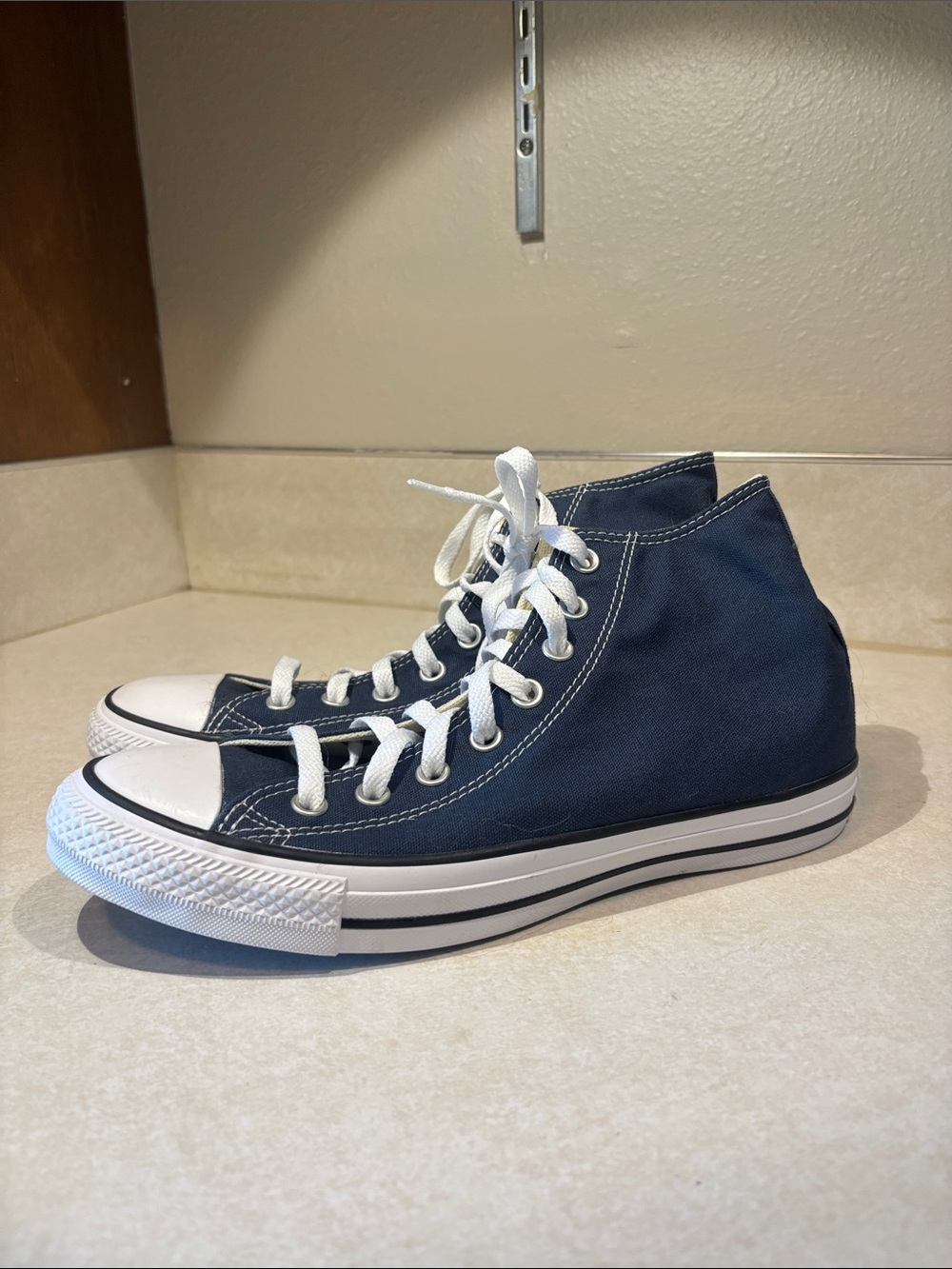 Converse Navy and White High-Top Sneakers